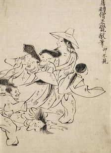 Panicking Townspeople, c1760. Creator: Unknown