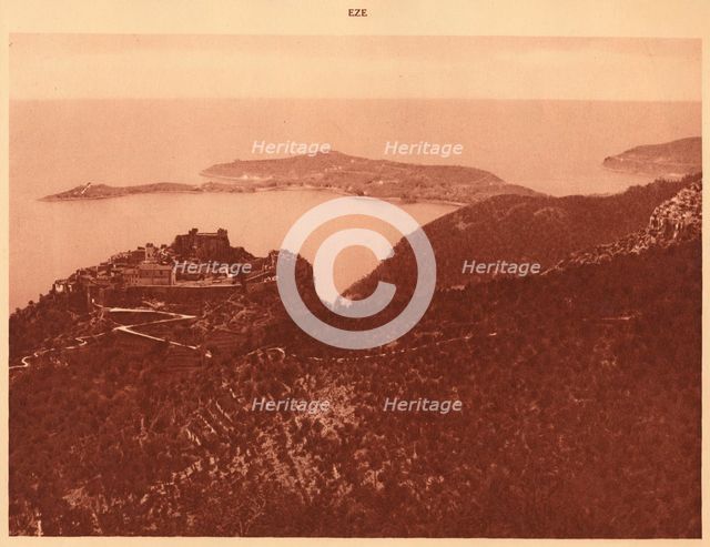 'Panorama and Cap Ferrat seen from the Grande Corniche, Eze', 1930. Creator: Unknown.