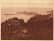 Panorama and Cap Ferrat seen from the Grande Corniche, Eze 1930. Creator: Unknown