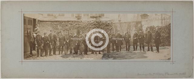Panorama: group portrait of General Staff of a platoon, 1870. Creator: Andre-Adolphe-Eugene Disderi.