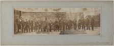 Panorama: group portrait of General Staff of a platoon, 1870. Creator: Andre-Adolphe-Eugene Disderi