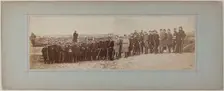 Panorama: group portrait of soldiers, 1870. Creator: Andre-Adolphe-Eugene Disderi