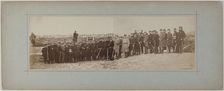 Panorama: group portrait of soldiers, 1870. Creator: Andre-Adolphe-Eugene Disderi