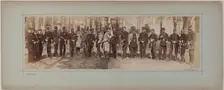 Panorama: group portrait of soldiers, 1870. Creator: Andre-Adolphe-Eugene Disderi