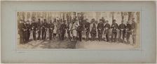 Panorama: group portrait of soldiers, 1870. Creator: Andre-Adolphe-Eugene Disderi