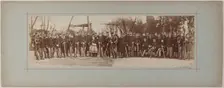 Panorama: group portrait of soldiers, 1870. Creator: Andre-Adolphe-Eugene Disderi