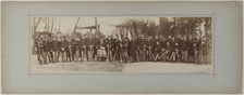 Panorama: group portrait of soldiers, 1870. Creator: Andre-Adolphe-Eugene Disderi