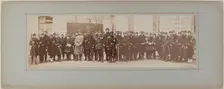 Panorama: group portrait of soldiers, 1870. Creator: Andre-Adolphe-Eugene Disderi