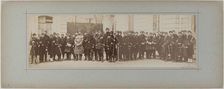 Panorama: group portrait of soldiers, 1870. Creator: Andre-Adolphe-Eugene Disderi