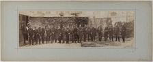 Panorama: group portrait of soldiers, 1870. Creator: Andre-Adolphe-Eugene Disderi