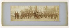 Panorama: group portrait of soldiers from the 97th battalion, 1870. Creator: Andre-Adolphe-Eugene Disderi