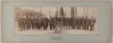 Panorama: group portrait of the 1st battalion under Commander Baré, 1870. Creator: Andre-Adolphe-Eugene Disderi