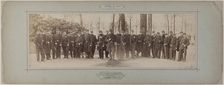 Panorama: group portrait of the 1st battalion under Commander Baré, 1870. Creator: Andre-Adolphe-Eugene Disderi