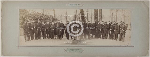 Panorama: group portrait of the 1st battalion under Commander Baré, 1870. Creator: Andre-Adolphe-Eugene Disderi.