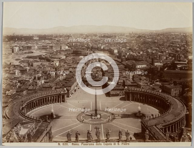 Panorama dalla Cupola di S. Pietro, Rome, c. 1860s. Creator: Unidentified Photographer.