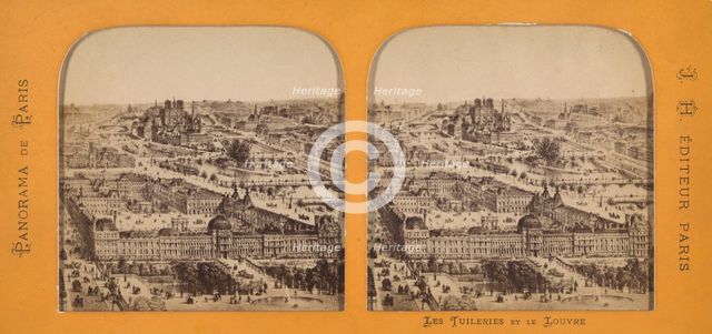 Panorama de Paris. Les Tuileries et Le Louvre., 1860s. Creator: J. H..