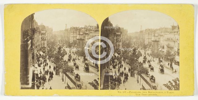 Panorama des Boulevarts [sic], A Paris, 1875/99.  Creator: Unknown.