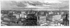 Panorama of Chicago from the top of the City Hall, USA, 1871