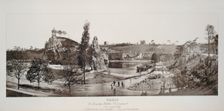 Panorama of Buttes-Chaumont park, 19th arrondissement, Paris, 1867. Creator: Unknown