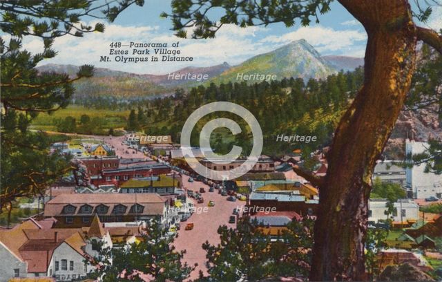 Panorama of Estes Park, Colorado, USA, 1940. Artist: Unknown