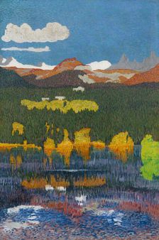 Panorama of Flims. Triptych, left panel, 1904. Creator: Giacometti, Giovanni (1868-1933)
