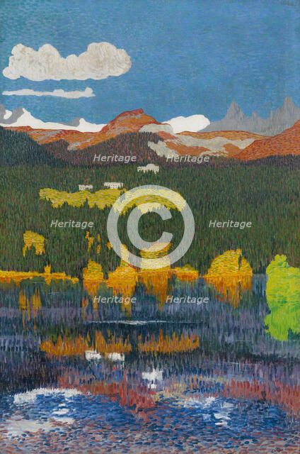 Panorama of Flims. Triptych, left panel, 1904. Creator: Giacometti, Giovanni (1868-1933).