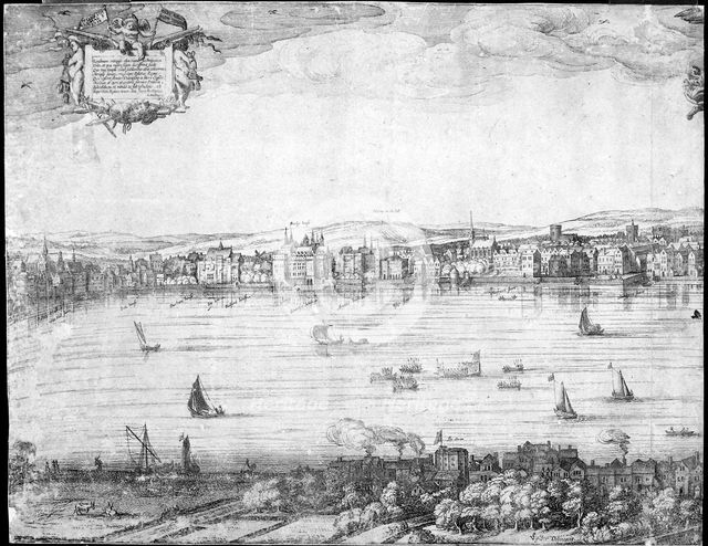 Panorama of London, 1616.                                               Artist: Claes Jansz Visscher