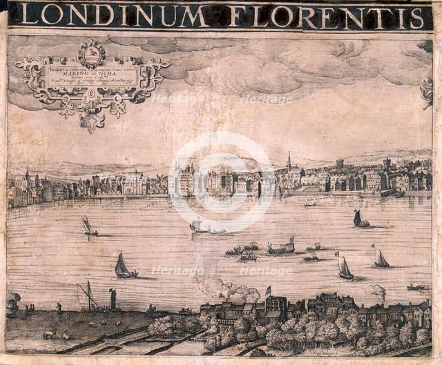 Panorama of London, 1629. Artist: Anon