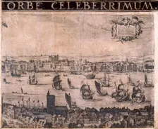 Panorama of London, 1629. Artist: Anon