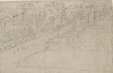 Panorama of London as seen from Southwark: Borough High Street with St Mary Overy, 1554. Artist: Anthonis van den Wyngaerde