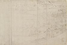 Panorama of London as seen from Southwark: Bankside, 1554. Artist: Anthonis van den Wyngaerde