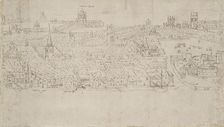 Panorama of London as seen from Southwark: Billingsgate to Tower Wharf, 1554. Artist: Anthonis van den Wyngaerde