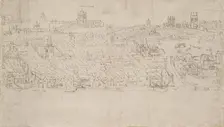 Panorama of London as seen from Southwark: Billingsgate to Tower Wharf, 1554. Artist: Anthonis van den Wyngaerde