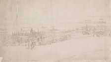 Panorama of London as seen from Southwark: Westminster, 1554. Artist: Anthonis van den Wyngaerde