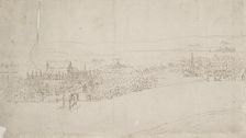 Panorama of London as seen from Southwark: Westminster, 1554. Artist: Anthonis van den Wyngaerde