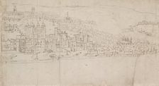 Panorama of London as seen from Southwark: The Tower, 1554. Artist: Anthonis van den Wyngaerde
