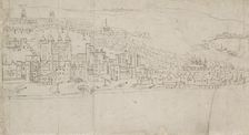Panorama of London as seen from Southwark: The Tower, 1554. Artist: Anthonis van den Wyngaerde