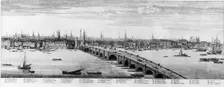 Panorama of London with London Bridge, (late 18th century?). Creator: Unknown