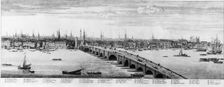 Panorama of London with London Bridge, (late 18th century?). Creator: Unknown