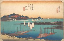 Panorama of Miwo Pine Wood from Ejiri, 1834., 1834. Creator: Ando Hiroshige