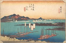 Panorama of Miwo Pine Wood from Ejiri, 1834., 1834. Creator: Ando Hiroshige