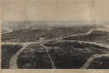 Panorama of St. Petersburg and the surrounding area from the bird's eye view