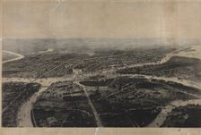 Panorama of St. Petersburg and the surrounding area from the bird's eye view