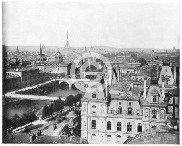Panorama of Paris, France, late 19th century.Artist: John L Stoddard