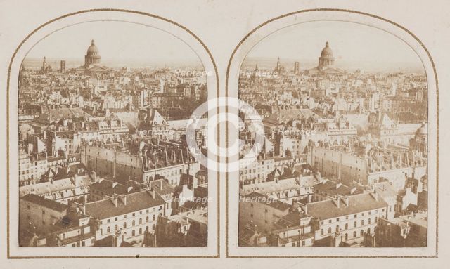 Panorama of Paris taken from the towers of Saint-Sulpice church, 6th arrondissement..., c1850-1860. Creator: Unknown.