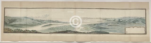 Panorama of Plettenberg Bay, seen from an elevation at the mouth of the Keurbooms River, 1778. Creators: Robert Jacob Gordon, Johannes Schumacher.