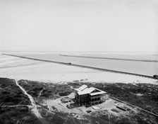 Panorama of Tampico River and the jetties from the lighthouse, between 1880 and 1897. Creator: William H. Jackson