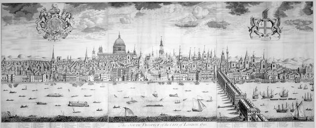 Panorama of the City of London, 1710.                                                 Artist: Anon