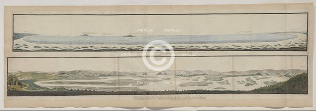 Panorama of the Knysna River and the defile through which it flows into the sea., 1778-1779. Creators: Robert Jacob Gordon, Johannes Schumacher.