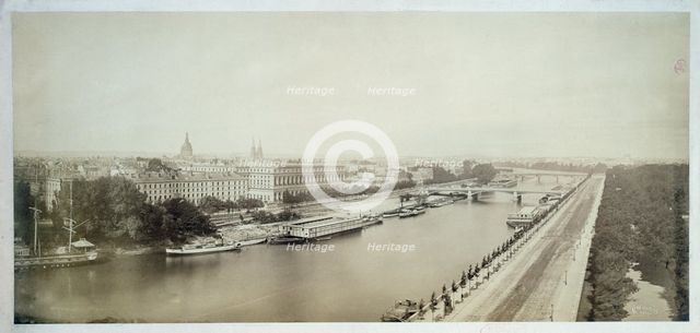 Panorama of the Quai d'Orsay, 7th arrondissement, Paris, between 1845 and 1885. Creator: Frederic Martens.